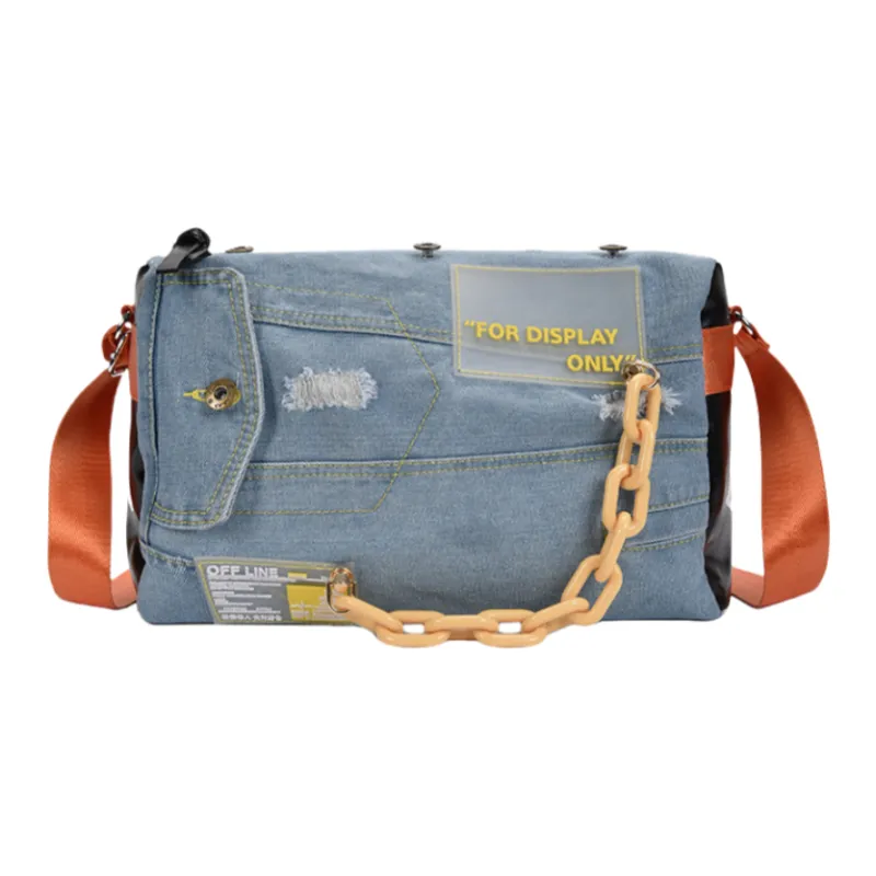 DALO Denim Crossbody Bag Women's Yellow/Green/Orange-9