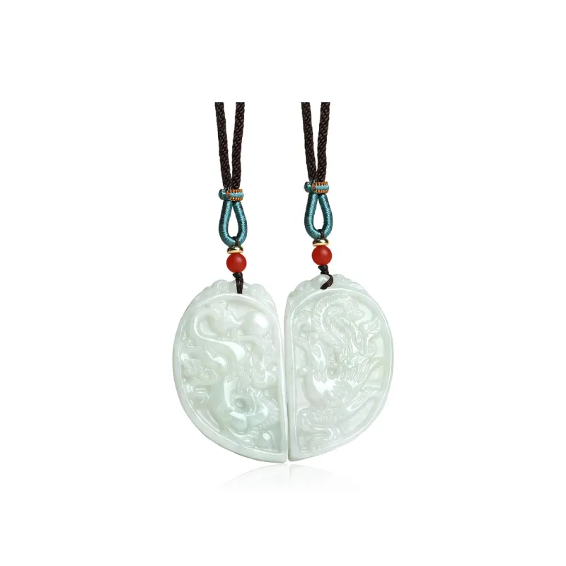 With The Heart Of The Jade Glutinous Jade Necklaces Unisex-0
