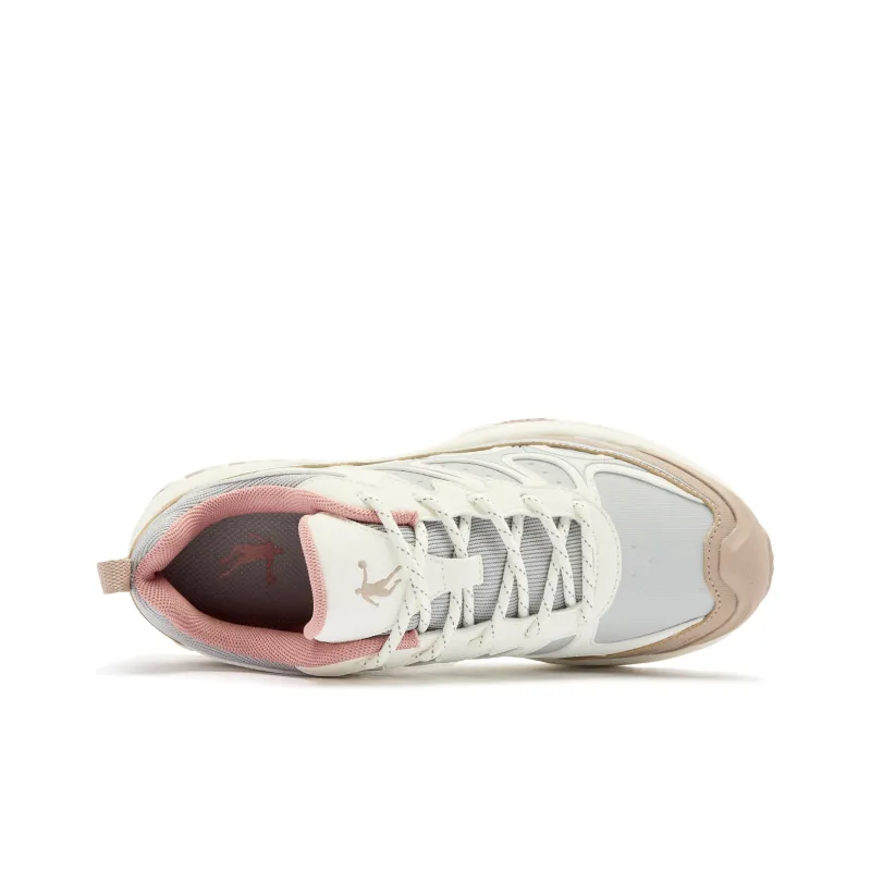 QIAODAN Cushioning Anti Slip And Wear Resistant Low Top Casual Running Shoes Women's Gray Beige Brown-3