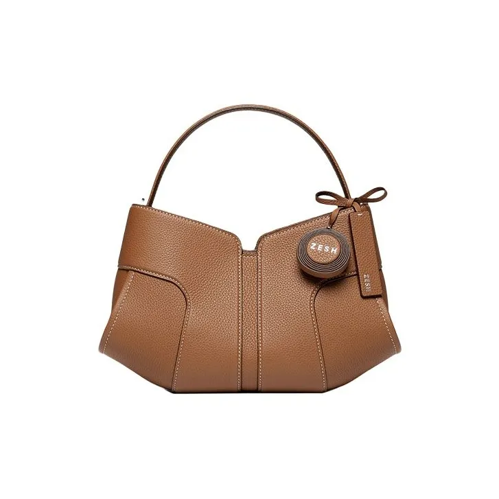 ZESH Cow Leather Hobo Bag, Handbag, Crossbody Bag, Shoulder Bag Medium Size Women's Multicolor-3