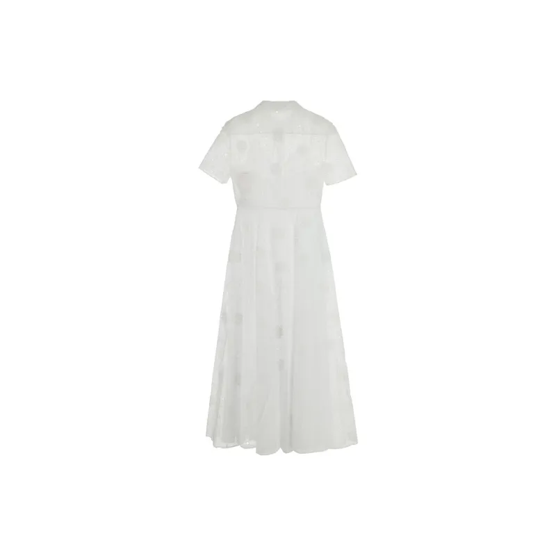 Valentino Collared Short Sleeved Shirt Dress-1