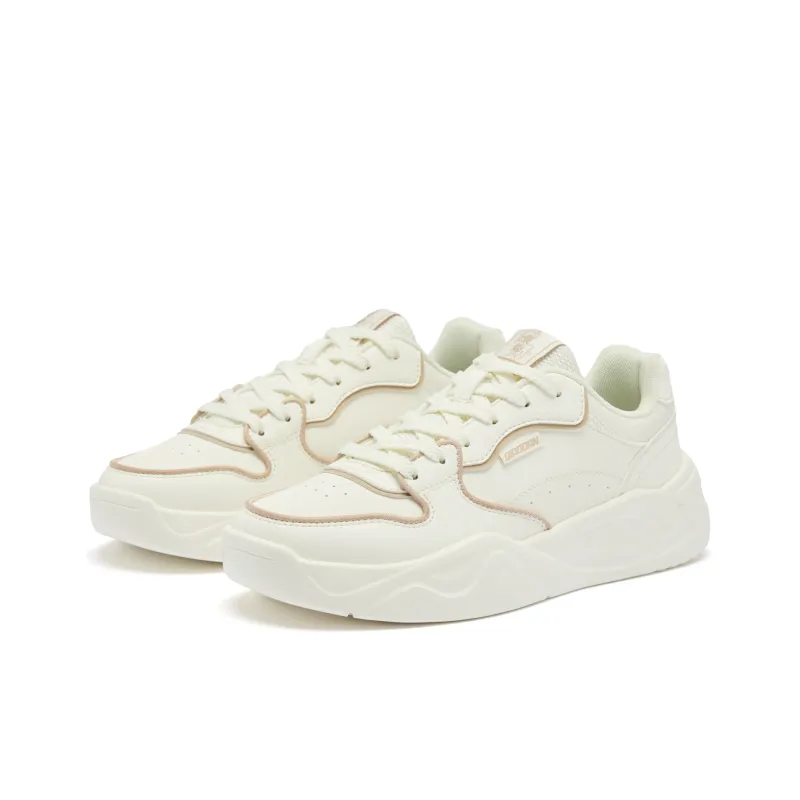 QIAODAN Skateboard Shoes Men Low Top Ivory/Dust Earth Khaki-2