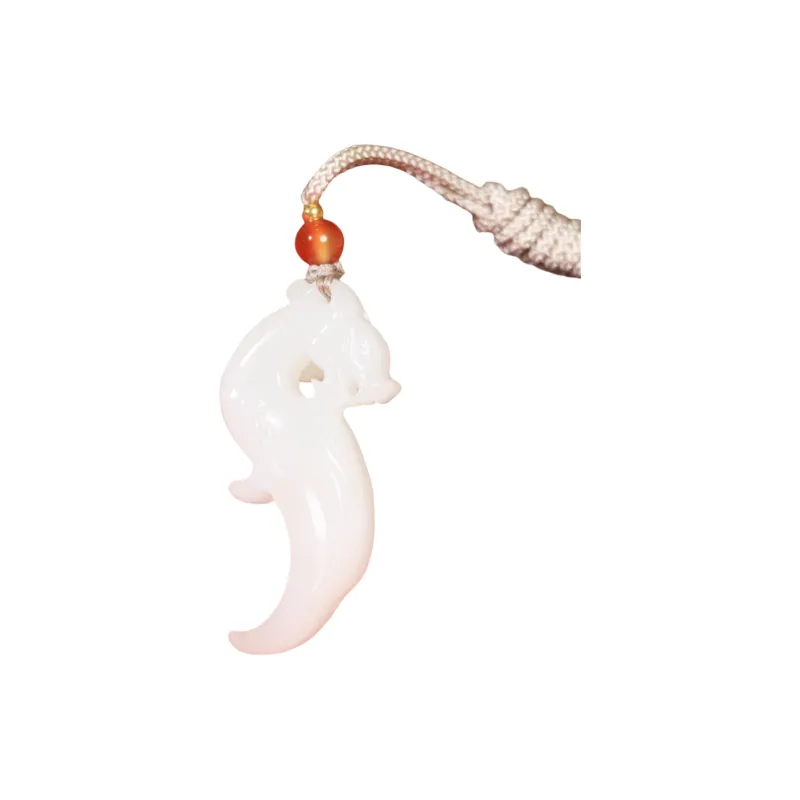 Jade Charm Yao Hetian Jade Necklaces White Jade/Pale Greenish White Jade Unisex-0