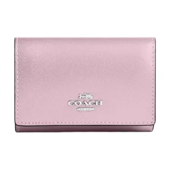 COACH Smooth Leather Wallet Mini Women's Metal Pink