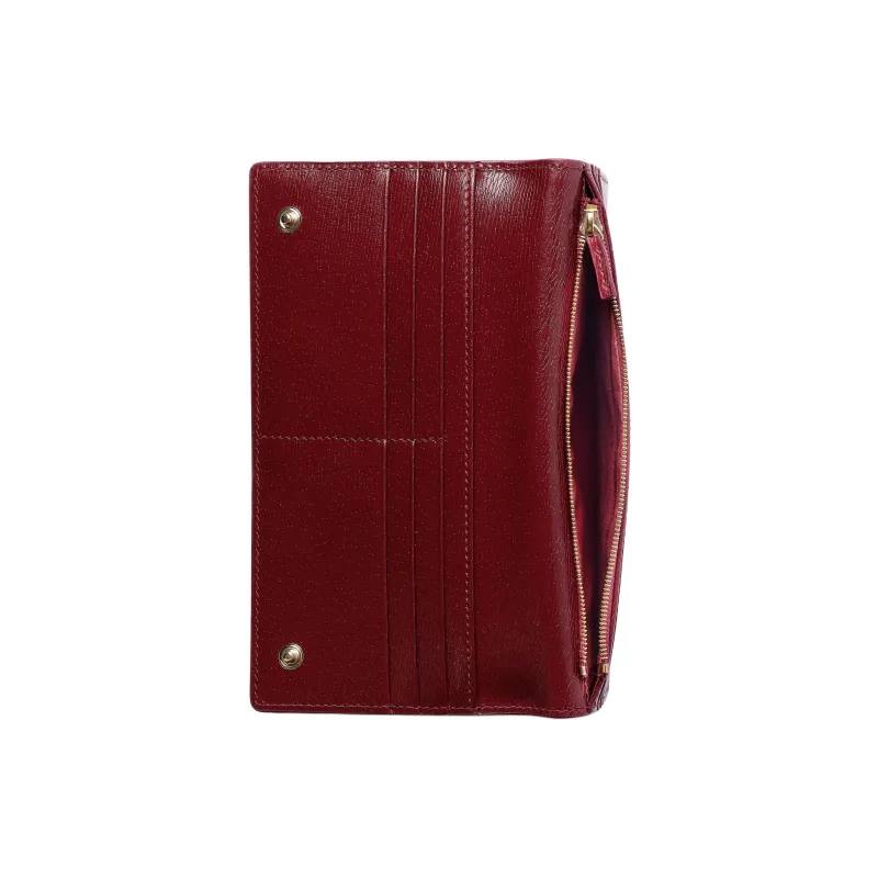 GUCCI Leather Wallet Women's Red-4