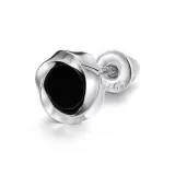 Silver Mobius Stud Earrings-Single