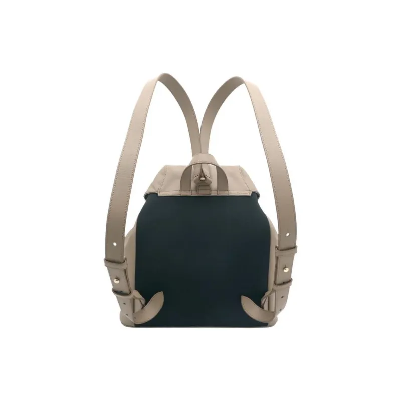 Furla Cow Leather Backpack Large Size Women's Gray Green-2