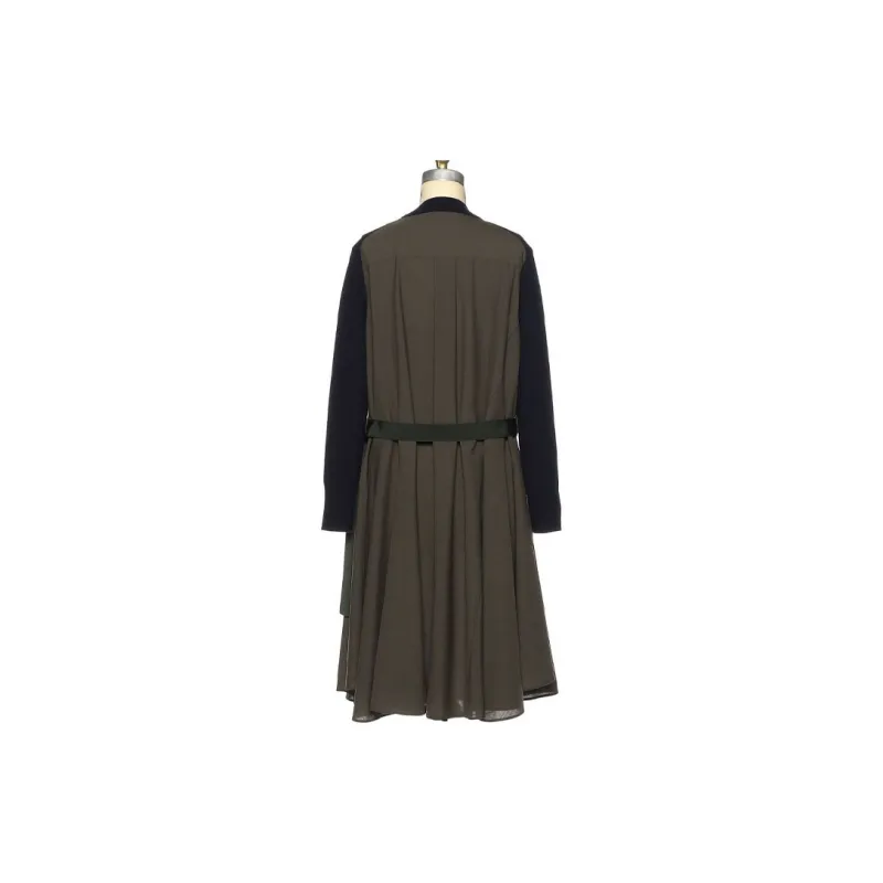 Sacai Barneys New York Silver Seat Flagship Store 20th Anniversary Commemoration Series Long-Sleeved Dresses Women's Khaki-1