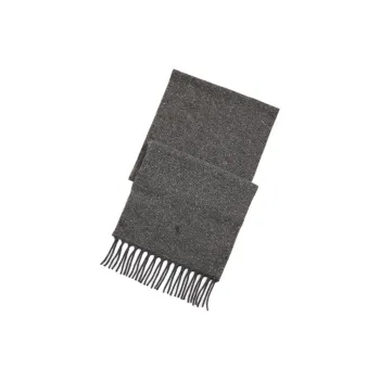 Polo Ralph Lauren Wool Knit Scarves Unisex Charcoal Gray