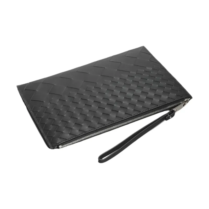 CMLZIUA Top Grain Cow Leather Clutch Regular Men's Black-2