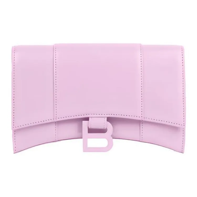 Balenciaga Hourglass Plain Calfskin Hourglass Bag Handbag Shoulder Bag Crossbody Bag Mini Women's Purple-0