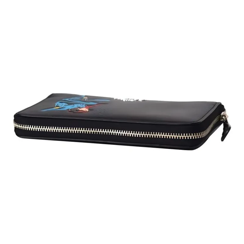 COACH Zip Around High-Quality Pebbled Leather Wallet Small Size Women's Black-2
