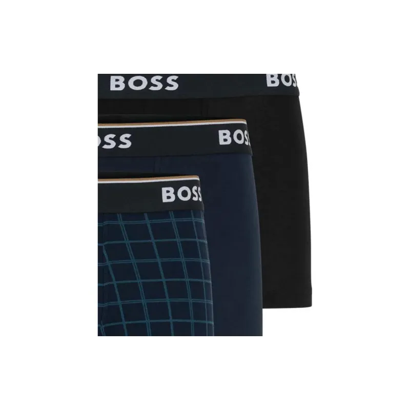 HUGO BOSS Triple Pack Of Stretch Cotton Trunks With Logo Waistbands Underpants Men's 3 Pack-2
