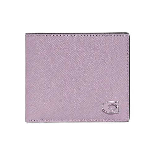 COACH Leather Wallet Small Size Men's Purple