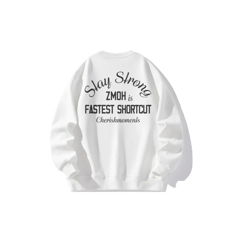 ZMOH Fleece Lined Crew Neck Sweatshirt Unisex Couple's-18