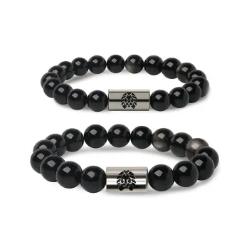 Rastaclat Agate Small Lion Chinese Style Beaded Bracelet Unisex