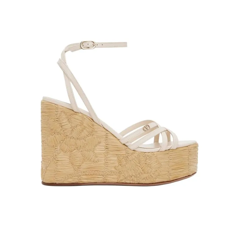 Valentino One Strap Sandals 11.4cm Women's Gray White-1