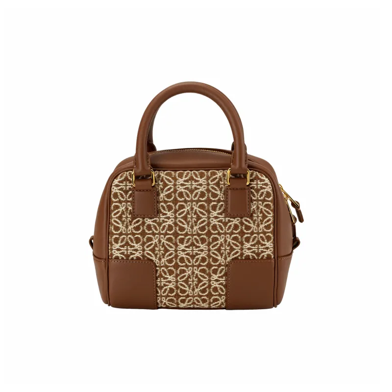 LOEWE Amazona Jacquard Fabric With Cow Leather Shoulder Bag, Crossbody Bag, Handbag Mini Women's Brown-2