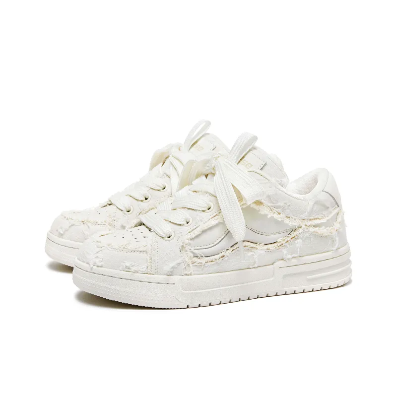 IMARSE Skateboard Shoes Unisex Low Top White/Beige-2