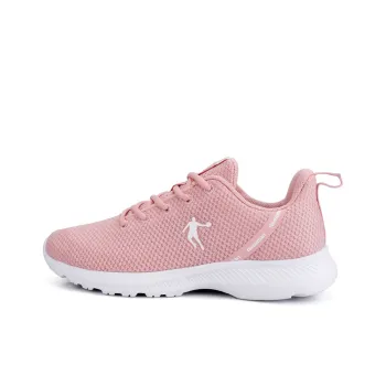 QIAODAN Anti Slip Wear Resistant Low Top Casual Running Shoes Women's Pink White