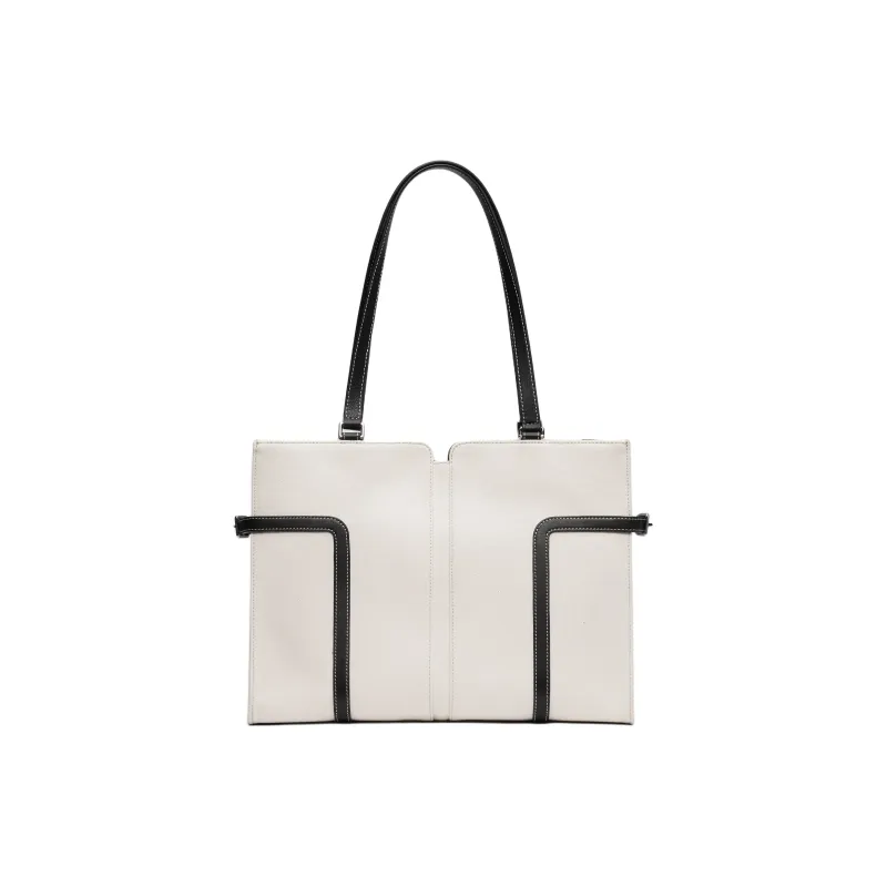 ZESH Canvas Canvas Shoulder Bag Large Size Women's Brown/Black-3