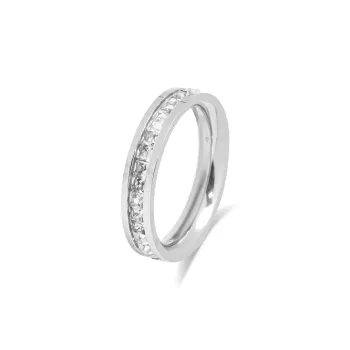 Muyan Titanium Steel Sparkling Single Breasted Ring Unisex