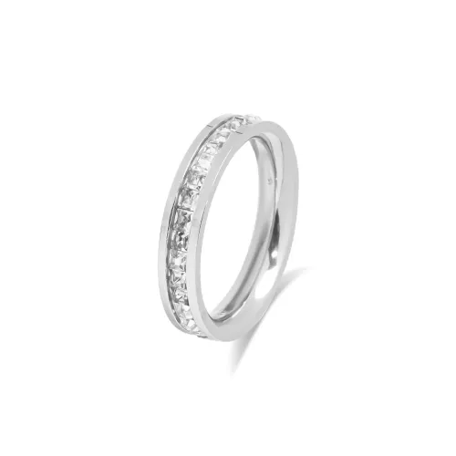 Muyan Titanium Steel Sparkling Single Breasted Ring Unisex