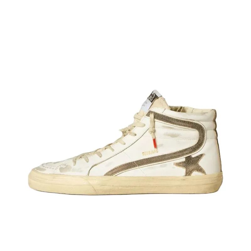 Golden Goose Slide Lab High-Top Skateboard Shoes Men's Beige-0