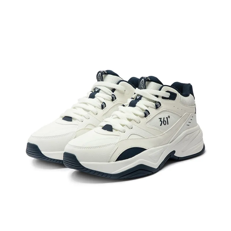 361° Sailing Series Anti-Slip And Wear-Resistant Warm Mid-Top Casual Shoes Men's White Blue-2