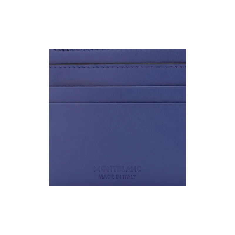 MONTBLANC Leather Card Holder Men's Blue-4