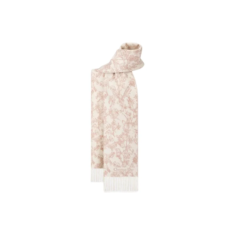 DIOR Wool Knit Scarves Women's Pink-1