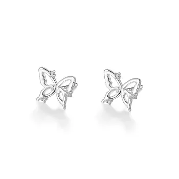 Silver 925 Sterling Silver Stud Earrings Women's