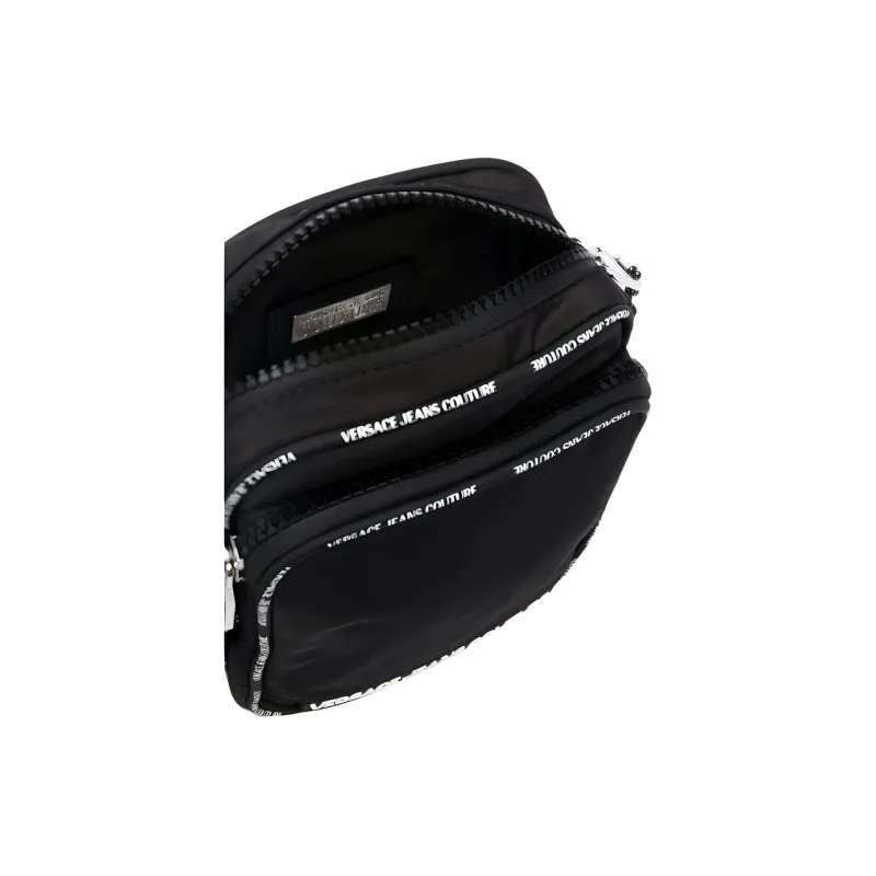 VERSACE JEANS COUTURE Polyamide Messenger Bag, Shoulder Bag, Crossbody Bag Men's Black & White-3