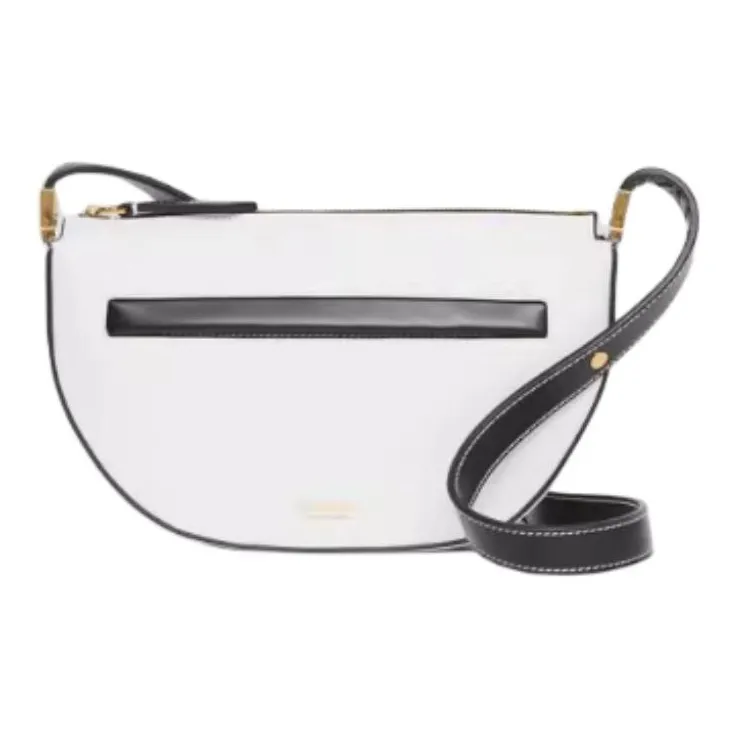 Burberry Olympia Cow Leather Shoulder Bag Crescent Bag Shoulder Bag Mini Women's White-1
