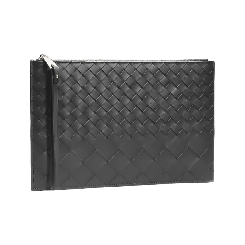 CMLZIUA Top Grain Cow Leather Clutch Regular Men's Black-1