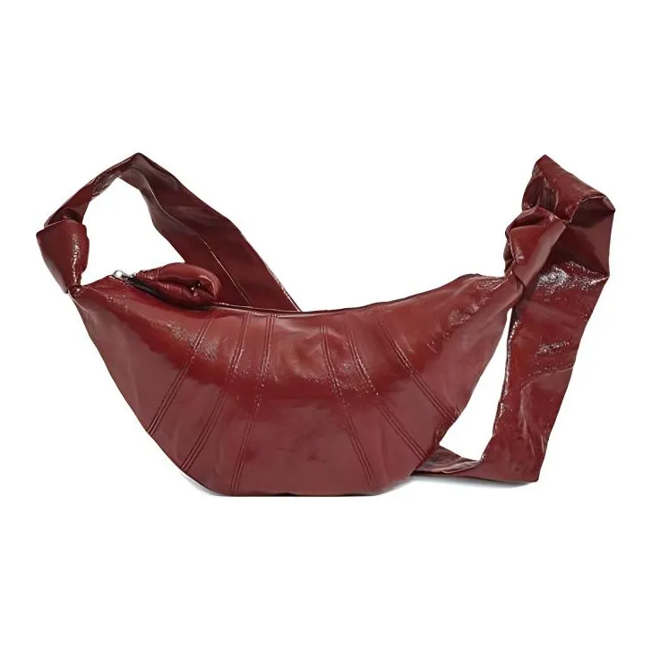 Lemaire Calfskin Croissant Bag Goat Horn Bag Slogan Bag Shoulder Bag Crossbody Bag Small Size Unisex Red-0
