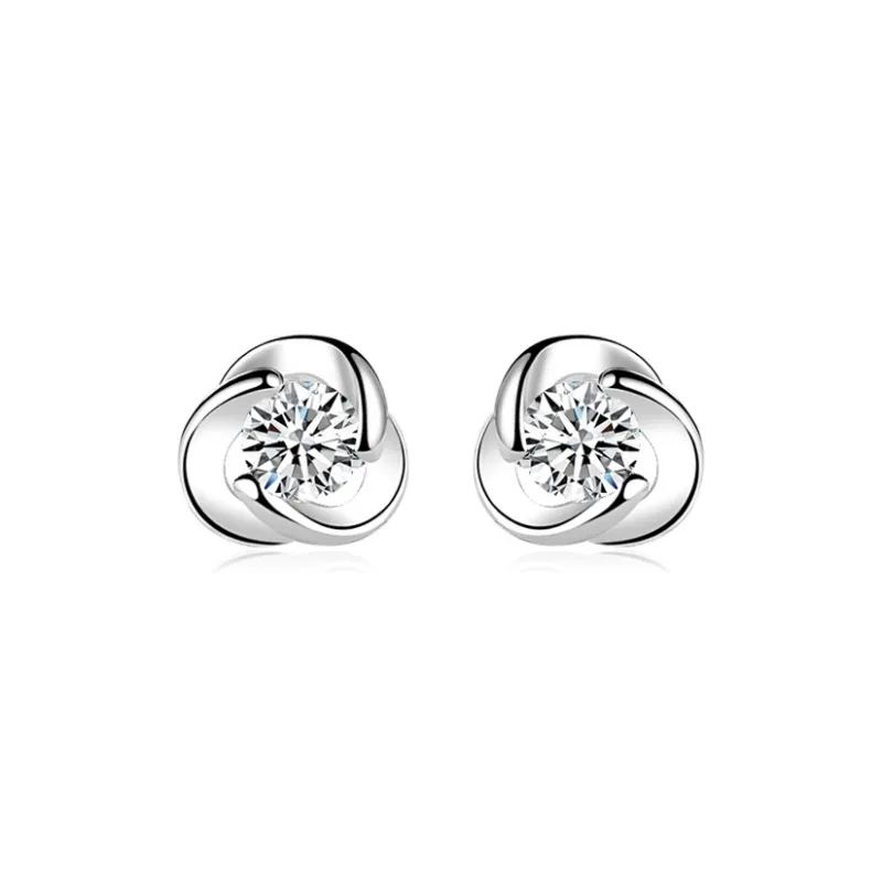 PRP S925 Silver Stud Earrings Women's-0