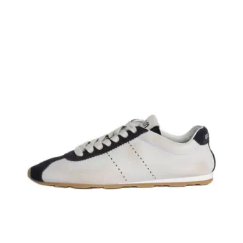 MIU MIU FW24 520 Capsule Collection Plume Distressed Low Top Casual Shoes Women's White Blue