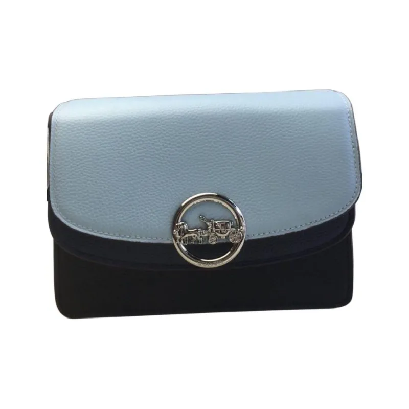 COACH Jade Cow Leather Shoulder Bag Crossbody Bag Handbag Small Size Women's Blue-1