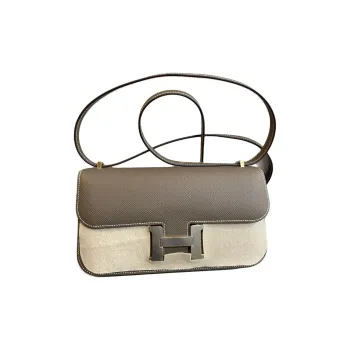 HERMES Epsom Leather Shoulder Bag, Crossbody Bag Women's 18Etoupe Elephant Gray