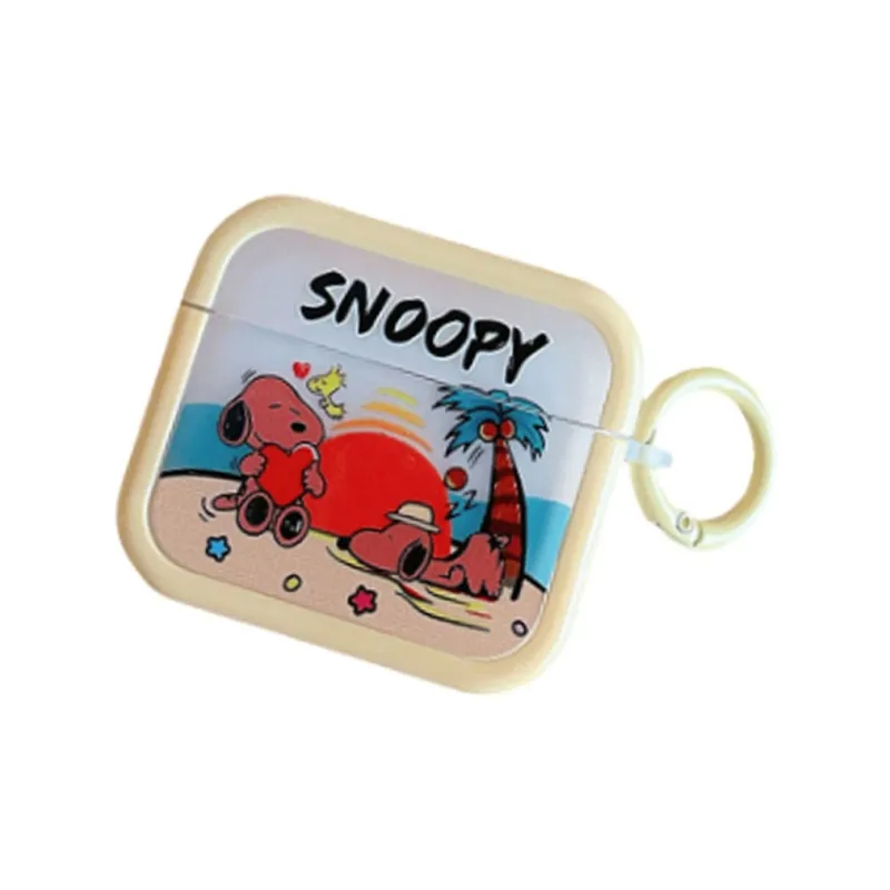 Kona Chun Compatible With AirPods 3/1/2/pro2 TPU Ins Cartoon Hawaii Black Snoopy Fully Enclosed Headphone Cases-2