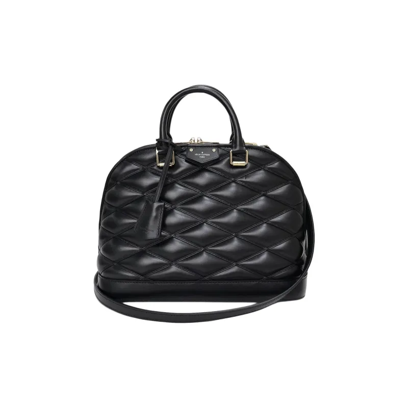 LOUIS VUITTON Alma Cow Leather Dome Bag, Handbag, Shoulder Bag, Crossbody Bag Trumpets Women's Black-1