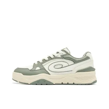 QIAODAN Rowboat Skateboard Shoes Men Low Top Ivory/Slate Green
