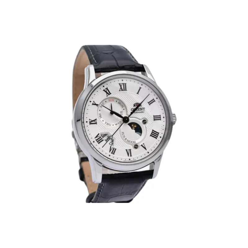 ORIENT Classic Collection Automatic Mechanical Movement Leather Watch Bands Watch 42.5mm Men's Watches White Dial-1