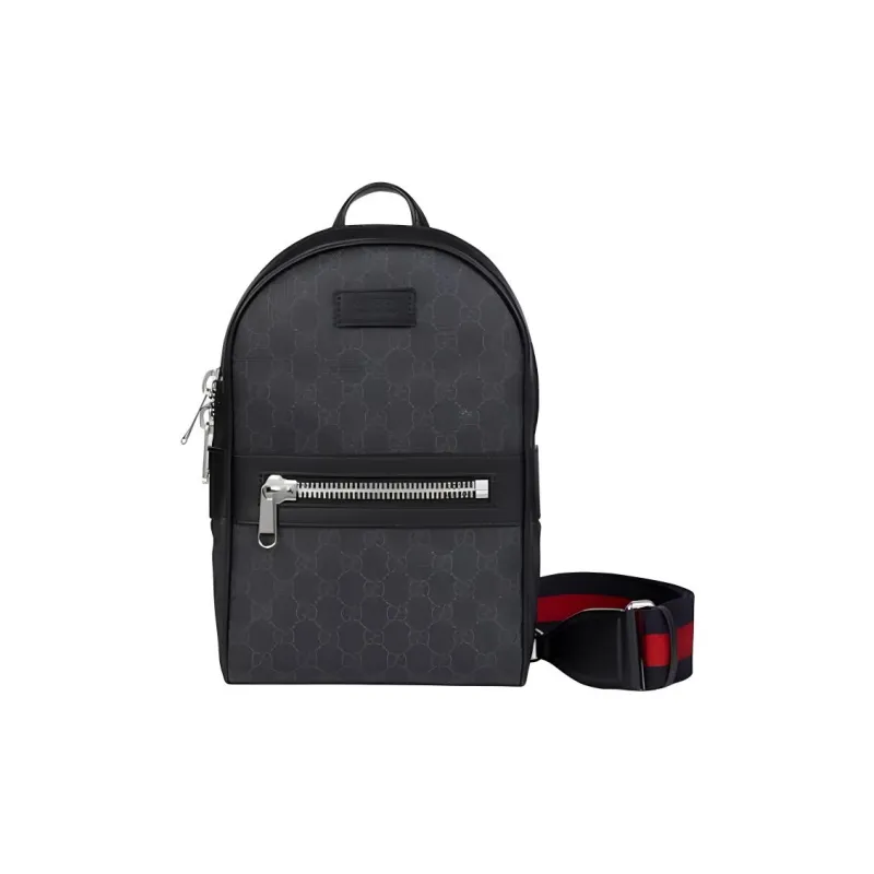 GUCCI Canvas With Leather Handbag, Shoulder Bag, Crossbody Bag Men's Black-0