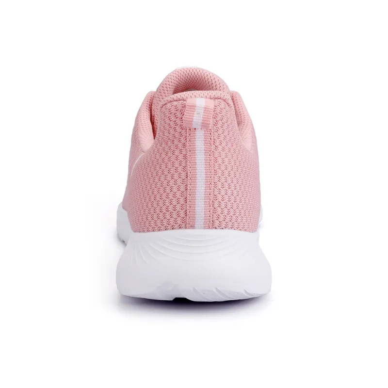 QIAODAN Anti Slip Wear Resistant Low Top Casual Running Shoes Women's Pink White-3