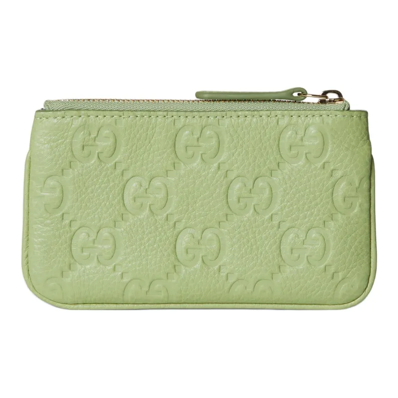 GUCCI Leather Key Pouch Regular Women's Light Green-3