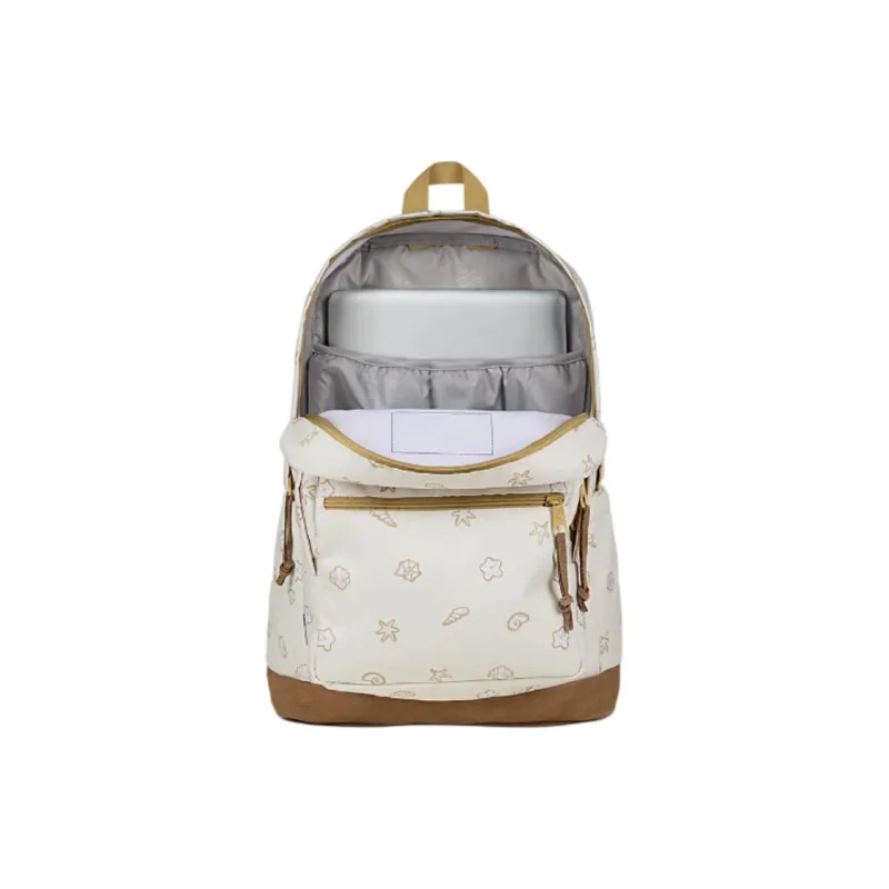 JanSport Fabric Backpack Unisex Beige-5