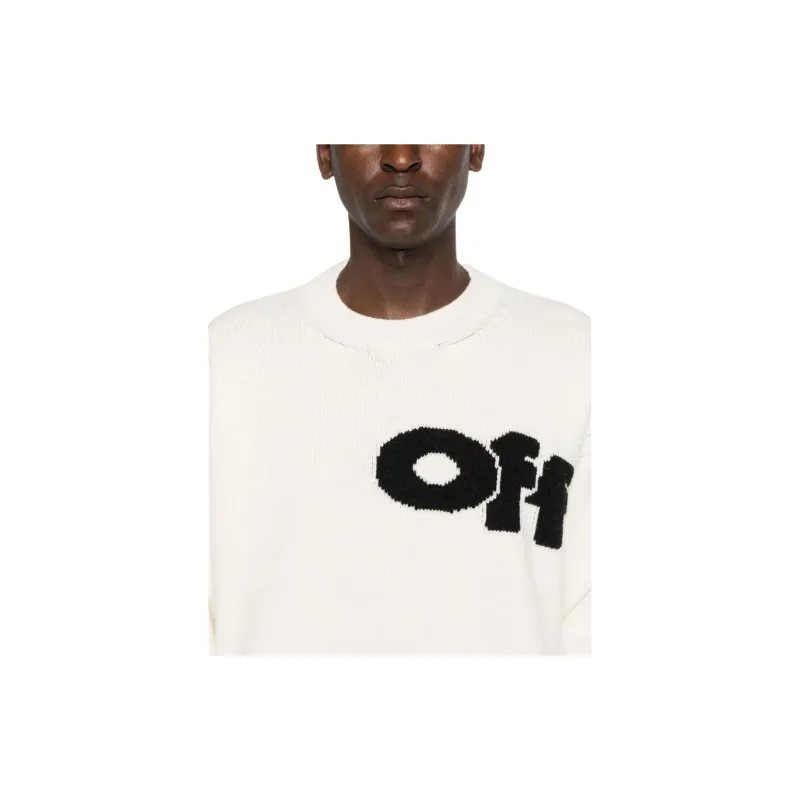 OFF-WHITE Logo Intarsia Crewneck Jumper-4