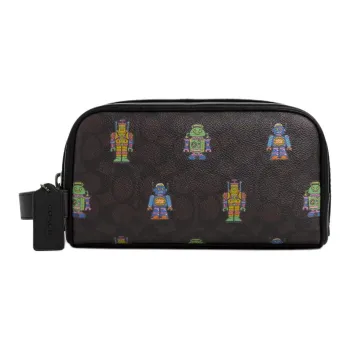 COACH Coated Canvas Storage Bag Medium Size Women's Walnut